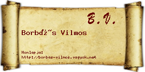 Borbás Vilmos névjegykártya